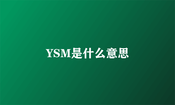 YSM是什么意思