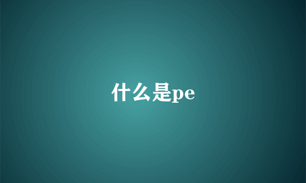 什么是pe