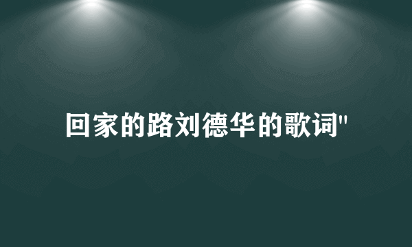 回家的路刘德华的歌词