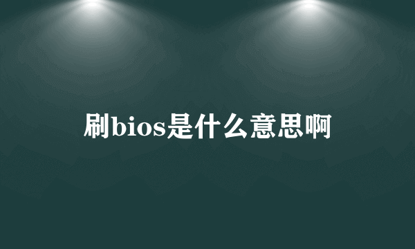 刷bios是什么意思啊