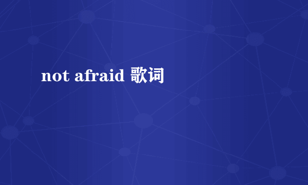 not afraid 歌词