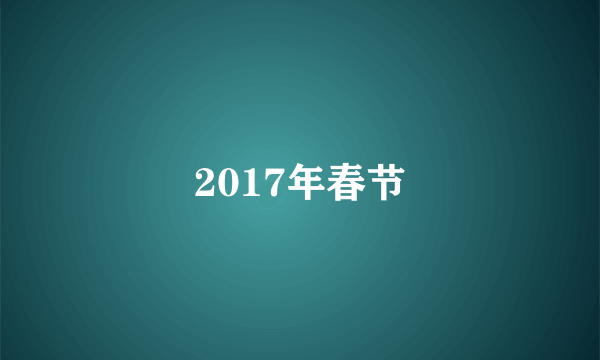 2017年春节