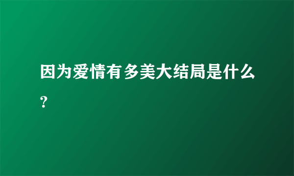 因为爱情有多美大结局是什么？