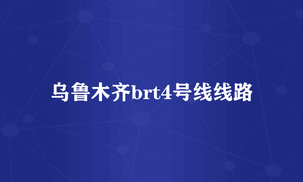 乌鲁木齐brt4号线线路