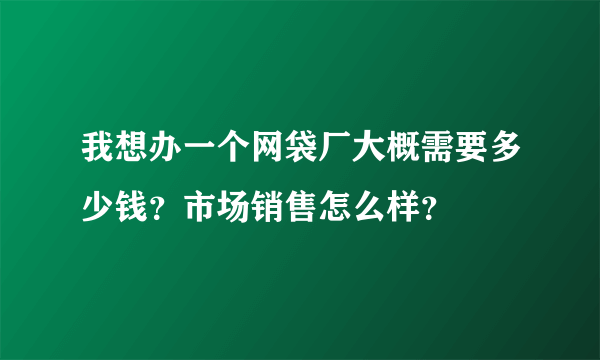 我想办一个网袋厂大概需要多少钱？市场销售怎么样？