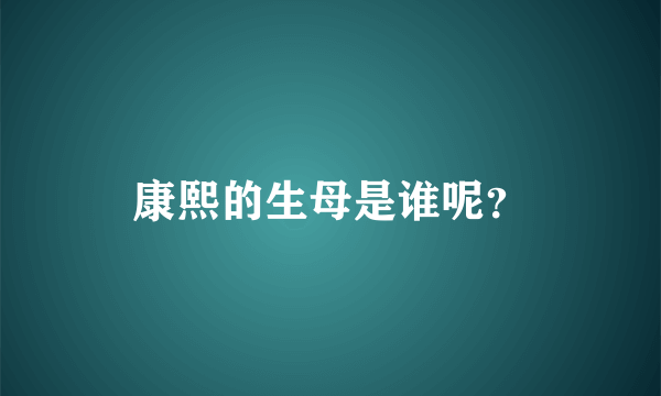 康熙的生母是谁呢？