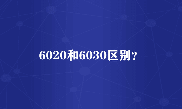 6020和6030区别？