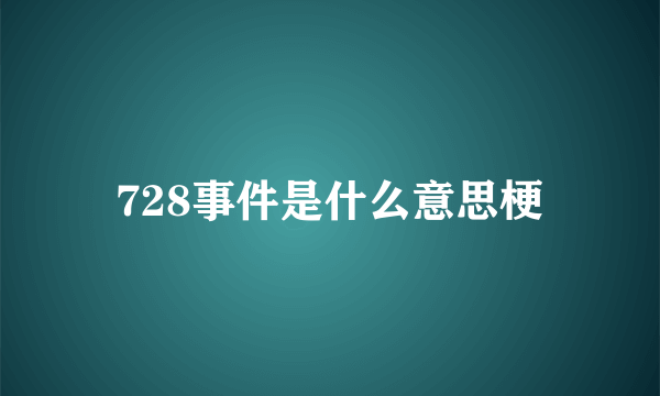 728事件是什么意思梗