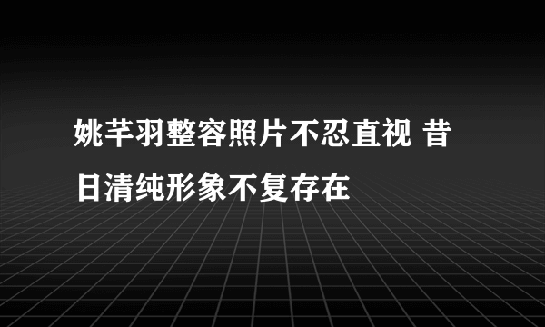 姚芊羽整容照片不忍直视 昔日清纯形象不复存在