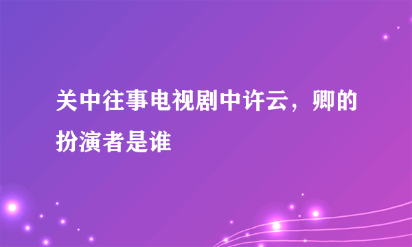 关中往事电视剧中许云，卿的扮演者是谁