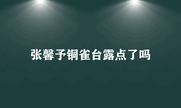 张馨予铜雀台露点了吗