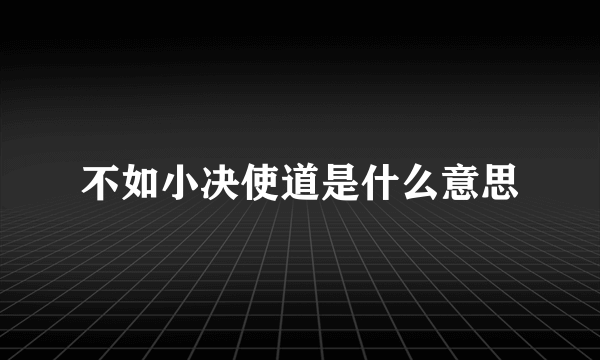 不如小决使道是什么意思