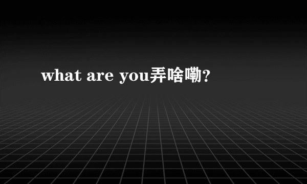 what are you弄啥嘞？