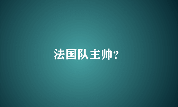 法国队主帅？