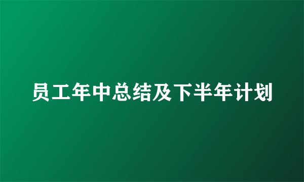 员工年中总结及下半年计划