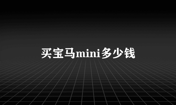 买宝马mini多少钱