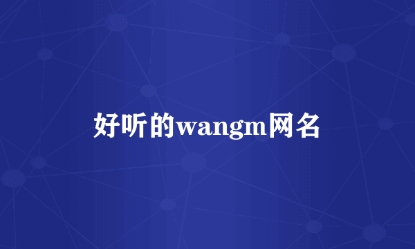 好听的wangm网名