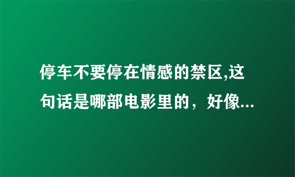 停车不要停在情感的禁区,这句话是哪部电影里的，好像是刘德华演的？