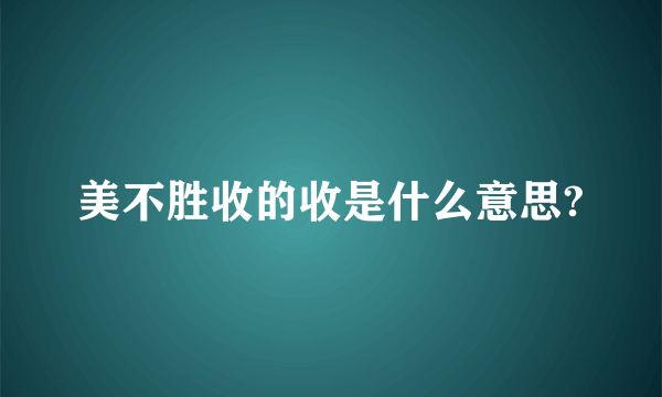 美不胜收的收是什么意思?