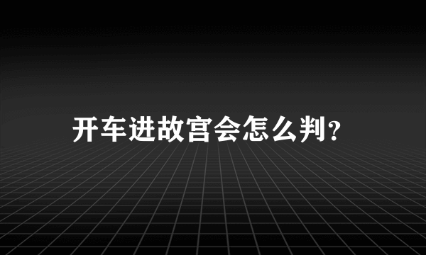 开车进故宫会怎么判？