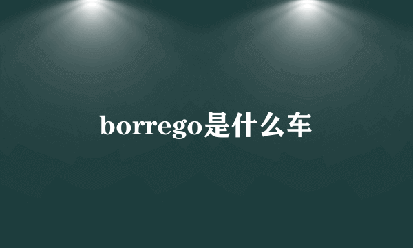 borrego是什么车