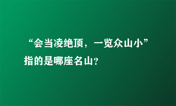 “会当凌绝顶，一览众山小”指的是哪座名山？