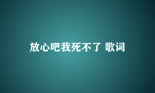 放心吧我死不了 歌词