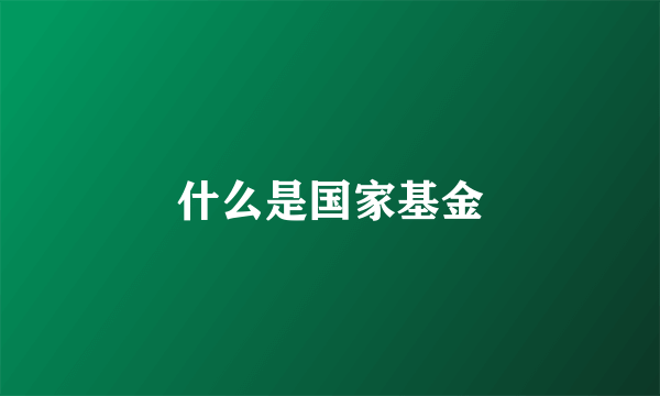 什么是国家基金