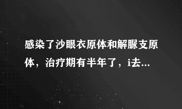 感染了沙眼衣原体和解脲支原体，治疗期有半年了，i去北京藏医院，治疗了一疗程，又是微波，半导体，冲洗，..