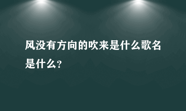 风没有方向的吹来是什么歌名是什么？