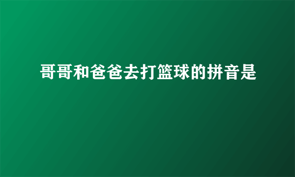 哥哥和爸爸去打篮球的拼音是