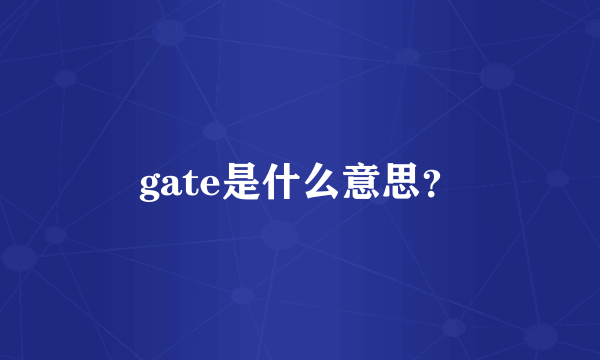 gate是什么意思？