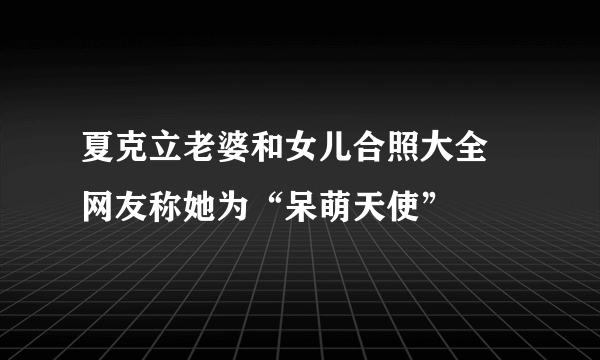 夏克立老婆和女儿合照大全 网友称她为“呆萌天使”