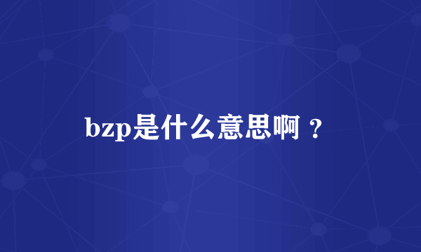 bzp是什么意思啊 ？