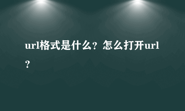 url格式是什么？怎么打开url？