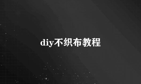 diy不织布教程