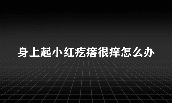 身上起小红疙瘩很痒怎么办