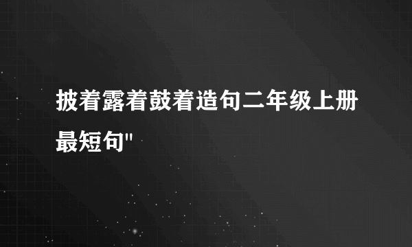 披着露着鼓着造句二年级上册最短句