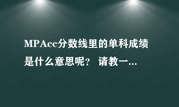 MPAcc分数线里的单科成绩是什么意思呢？ 请教一下。分数线里面写着总分330，英语46，单科92  不太明白这个单科是指什么？  还有，MPAcc的2010年10月在职，应该考几门呢？