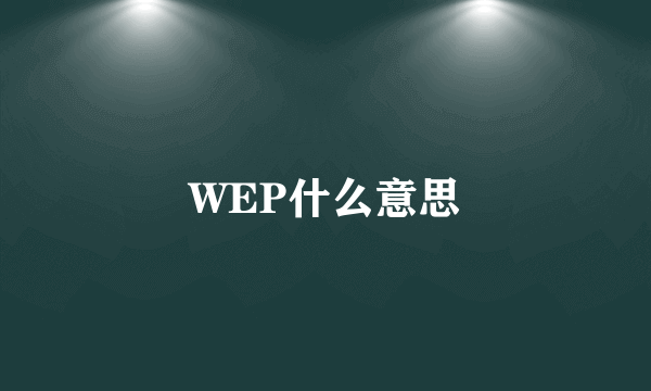 WEP什么意思