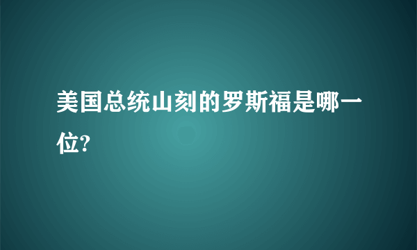 美国总统山刻的罗斯福是哪一位?