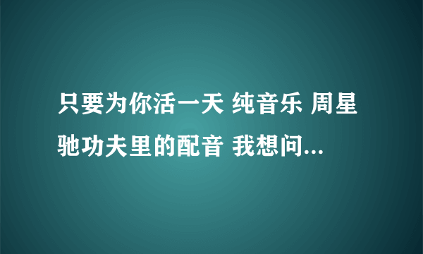 只要为你活一天 纯音乐 周星驰功夫里的配音 我想问一下 还有有没有跟这首纯音乐相似的歌呢 小弟谢谢了