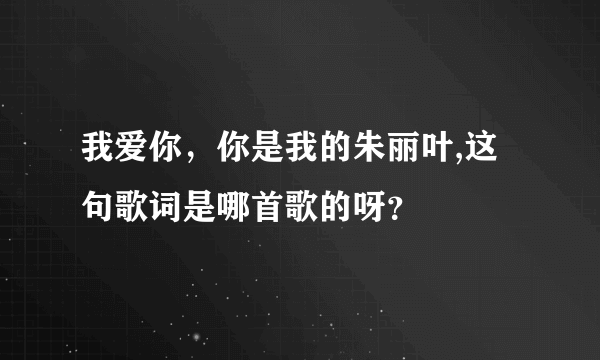 我爱你，你是我的朱丽叶,这句歌词是哪首歌的呀？