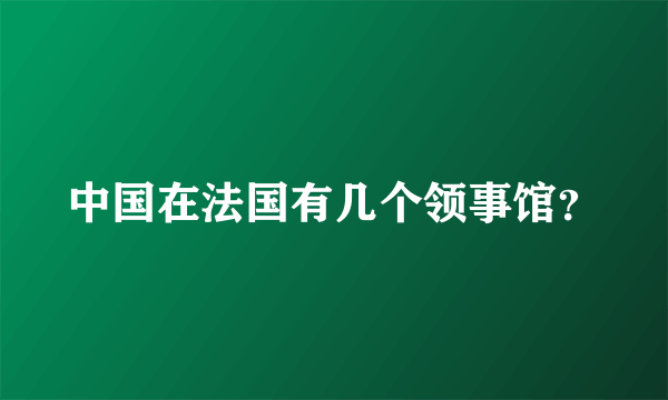 中国在法国有几个领事馆？