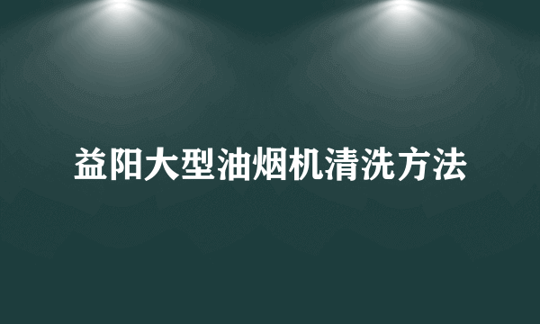 益阳大型油烟机清洗方法