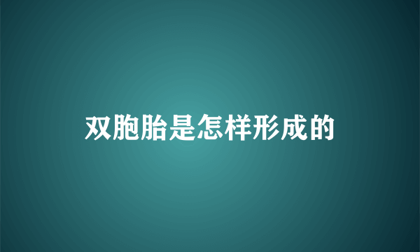 双胞胎是怎样形成的