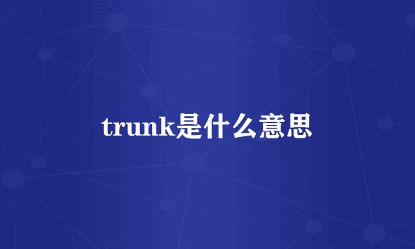 trunk是什么意思