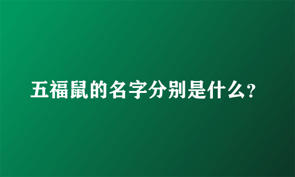 五福鼠的名字分别是什么？