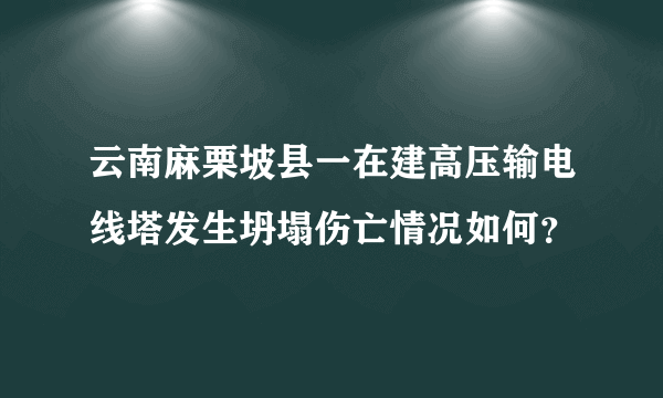 云南麻栗坡县一在建高压输电线塔发生坍塌伤亡情况如何？