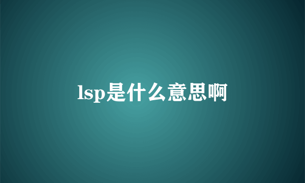 lsp是什么意思啊